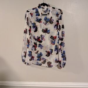 Cabi Floral Sheer Top Size S